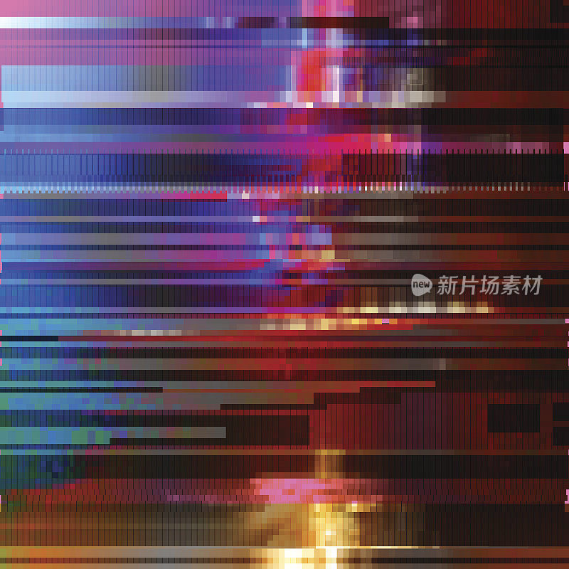 Glitched abstract vector background made of彩色像素马赛克。数字